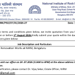 Open Tender Enquiry - Civil Renovation Works at NIRM, Bengaluru 560070